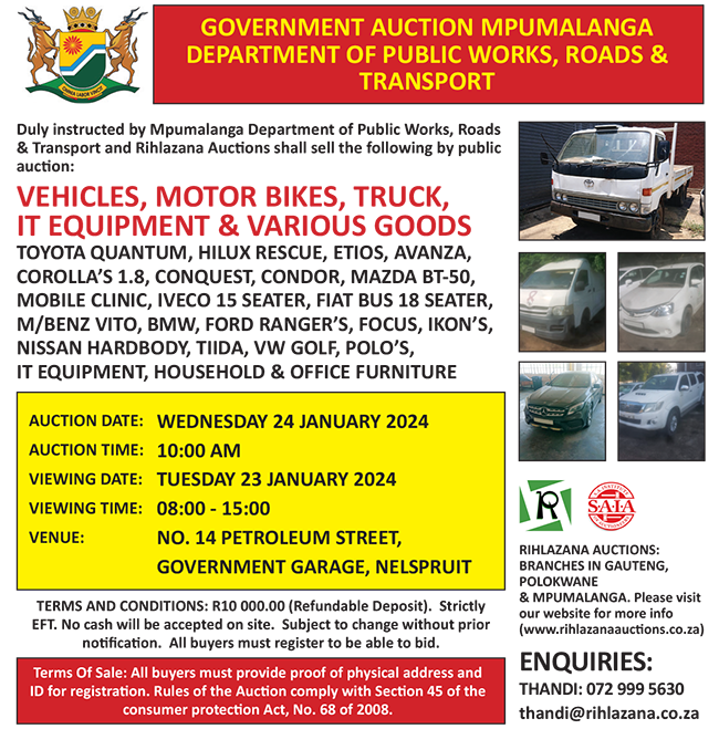 Auction advert