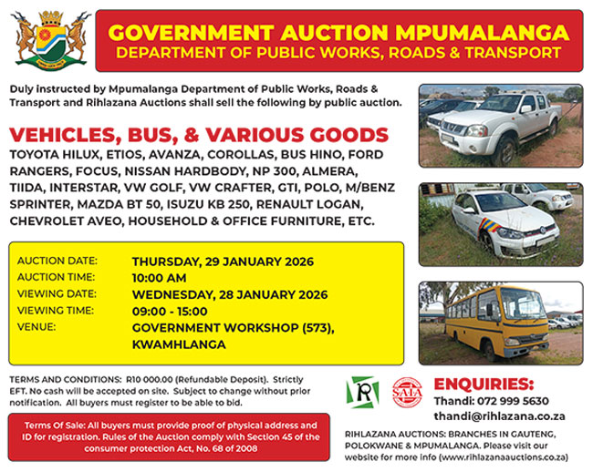 Government Auction Mpumalanga
